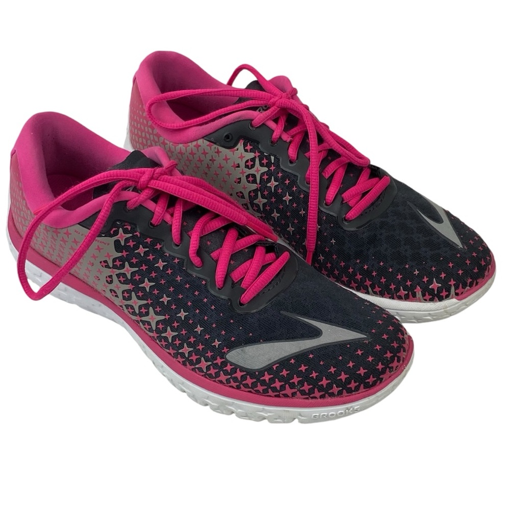 Brooks Pure Flow 5 Sneakers Black Pink 3D Fit Print Women’s Size 9.5
